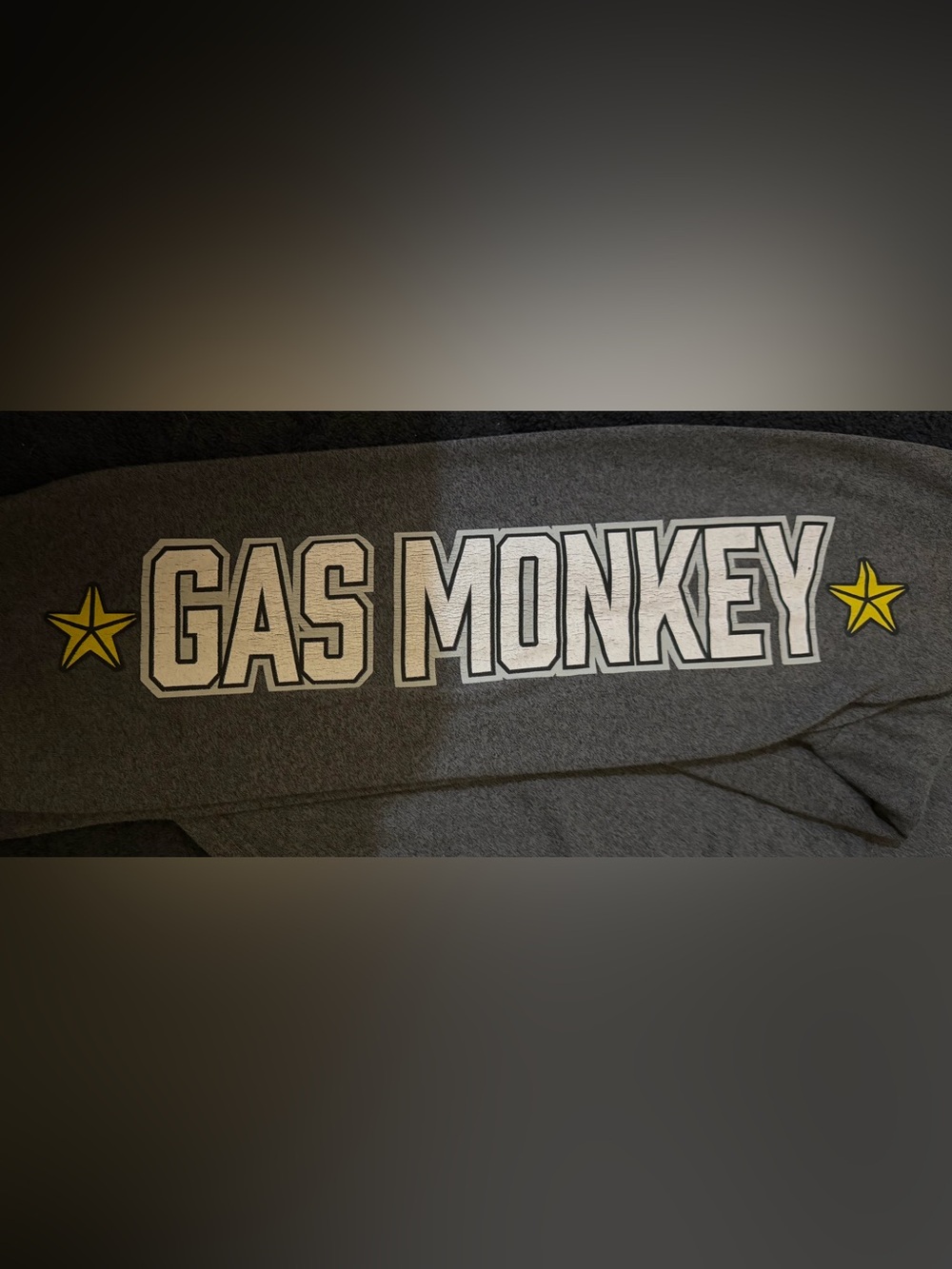 Gas Monkey Long Sleeve Crewneck Shirt - Gray with Yellow Logo - Picture 3 of 3